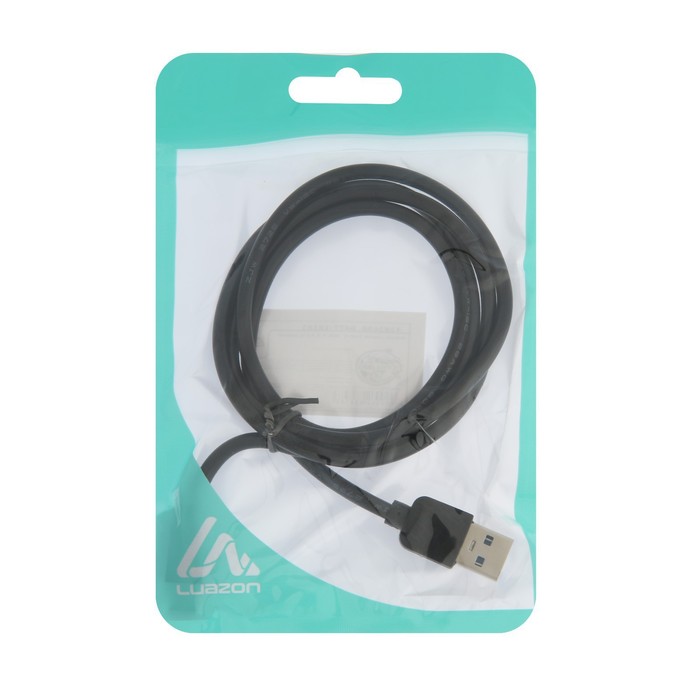 Кабель Luazon, Type-C - USB, 1 А, 1 м, чёрный - фото 1905565032