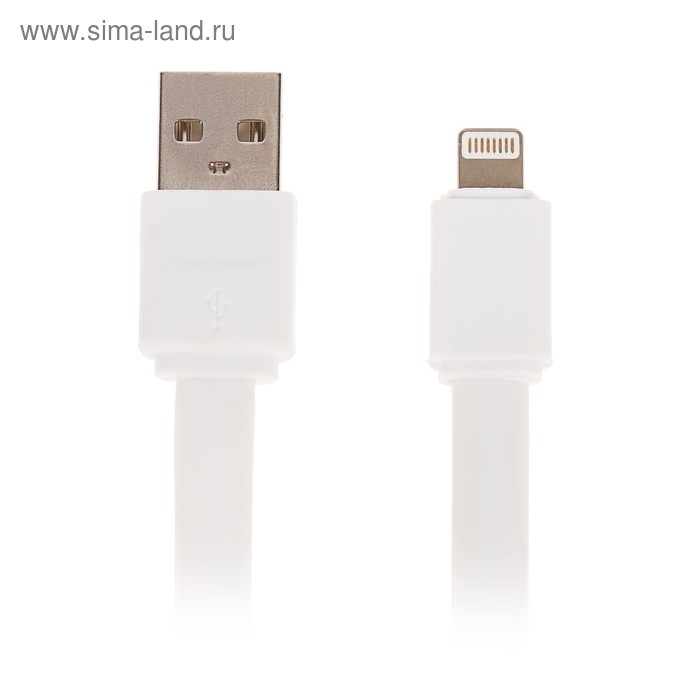 Кабель LuazON, Lightning - USB, 1 А, 20 см, белый - Фото 1