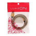 Кабель LuazON, microUSB - USB, 1 А, 1 м, оплётка нейлон, цвет золото - Фото 3