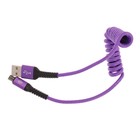 Кабель LuazON, microUSB - USB, 2 А, 1 м, вид пружина, фиолетовый - Фото 2