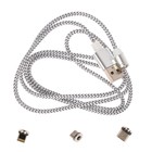 Кабель Luazon LN-6, microUSB/Type-C/Lightning - USB, 1 А, 1 м, магнитный разъем, 4283684 - фото 1033396