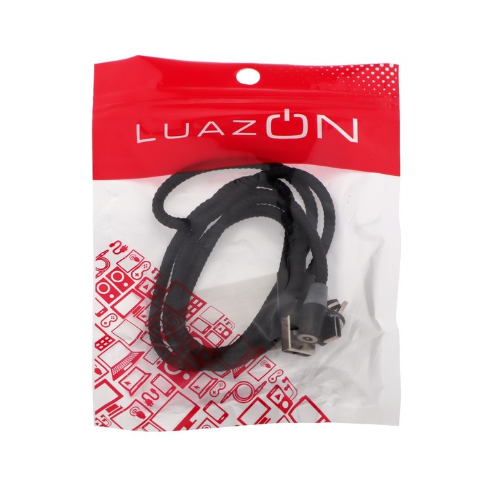 Кабель LuazON LN-6, microUSB/Type-C/Lightning - USB, 1 А, 1 м, магнитный разъем, - фото 51449128