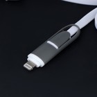 Кабель 2 в 1 Luazon, microUSB/Lightning - USB, 1 А, 0.9 м, плоский, МИКС - Фото 3