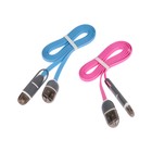 Кабель 2 в 1 Luazon, microUSB/Lightning - USB, 1 А, 0.9 м, плоский, МИКС - Фото 9