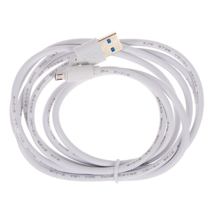 Кабель Luazon, microUSB - USB, 1 А, 2 м, белый - фото 1899692010