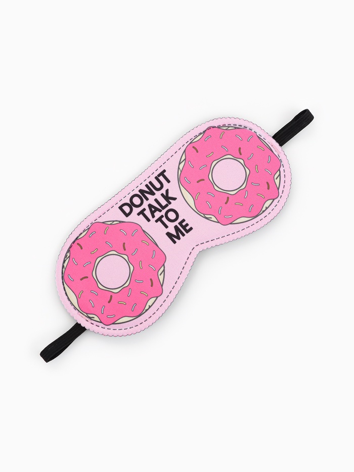 Маска для сна «Пончики» 19.5×8.5 см, резинка одинарная, розовая - Фото 1