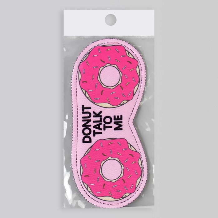 Маска для сна «Пончики» 19,5 × 8,5 см, резинка одинарная, цвет розовый - фото 1911375230