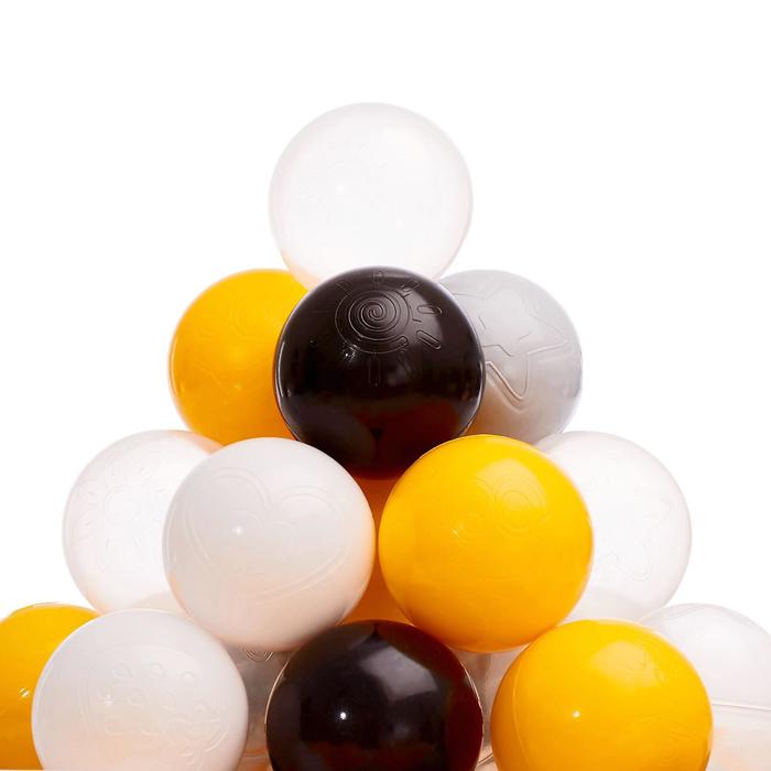 Набор шаров 150 шт, цвета: жёлтый, серый, белый, чёрный, прозрачный - фото 1907014559