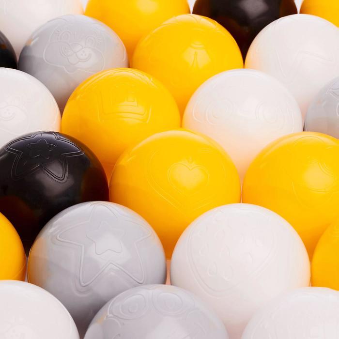 Набор шаров 150 шт, цвета: жёлтый, серый, белый, чёрный, прозрачный - фото 1886398677