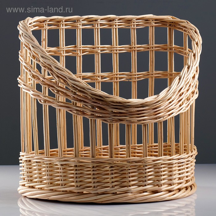 

Корзина под багеты, подвес, дно фанера 40×25, H=22/40, верх 40×30, ручное плетение, ива