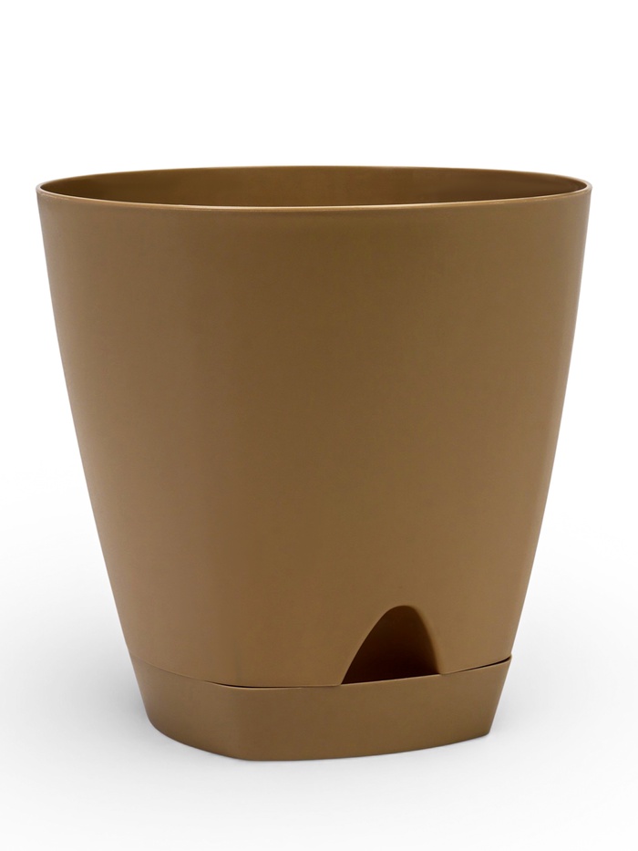 Горшок для цветов с прикорневым поливом Amsterdam, 8 л, цвет молочный шоколад - Фото 1