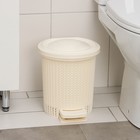 Ведро для мусора с педалью, 6 л, айвори - Фото 1