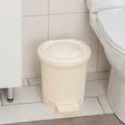 Ведро для мусора с педалью, 6 л, айвори - Фото 2