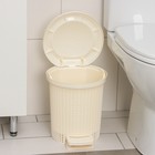 Ведро для мусора с педалью, 6 л, айвори - Фото 3