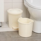 Ведро для мусора с педалью, 6 л, айвори - Фото 4