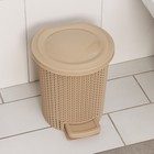 Контейнер для мусора Ajur, 6 л, с педалью, цвет кофейный - Фото 2