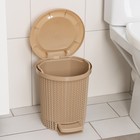 Контейнер для мусора Ajur, 6 л, с педалью, цвет кофейный - Фото 3