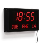 Часы электронные настенные "Соломон", с будильником, 38 х 19 х 5 см, красные цифры - фото 8471932