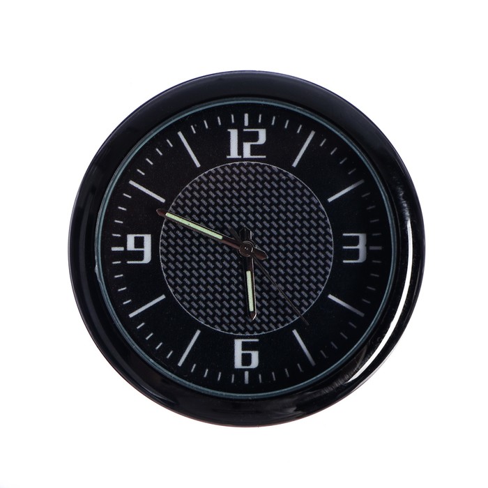 Часы автомобильные, внутрисалонные, d 4.5 см, черный циферблат - фото 1907014630