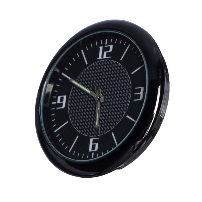 Часы автомобильные, внутрисалонные, d 4.5 см, черный циферблат - фото 1907014632