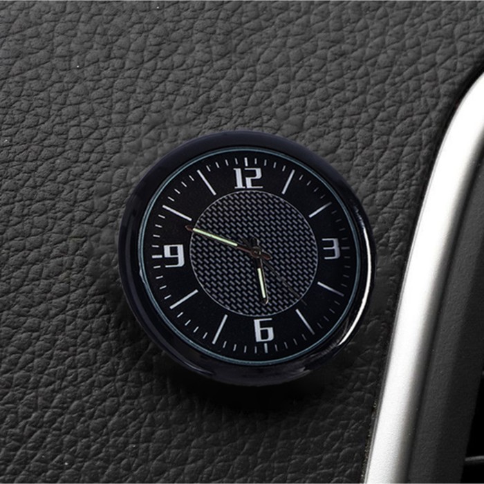 Часы автомобильные, внутрисалонные, d 4.5 см, черный циферблат - фото 1907014629