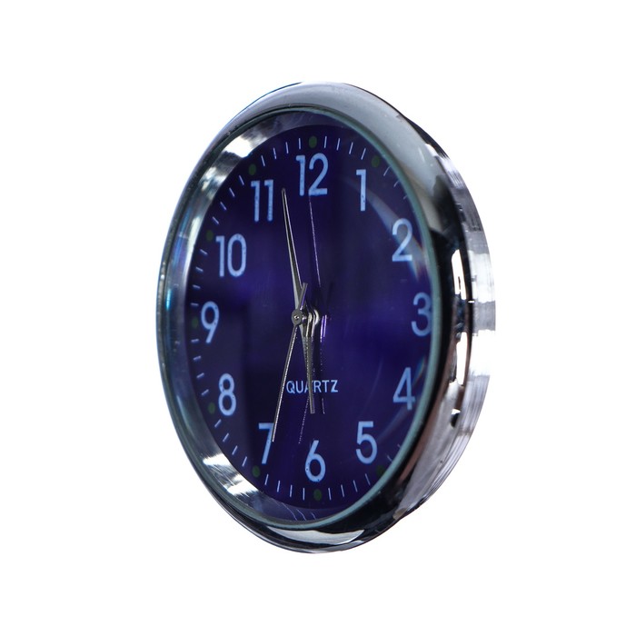 Часы автомобильные, внутрисалонные, d 4.5 см, синий циферблат - фото 1884939944