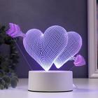Светильник "Сердца" LED RGB от сети 9,5х18х15 см RISALUX - фото 299563757