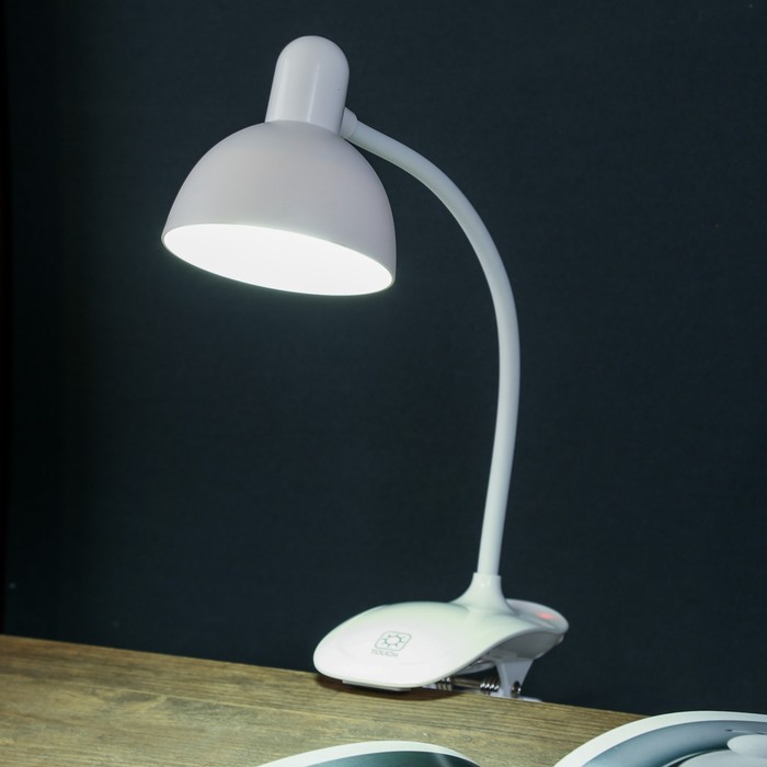 Лампа настольная на прищепке "Моно" LED 5Вт USB белый 16х16х38 см RISALUX - фото 1907014686