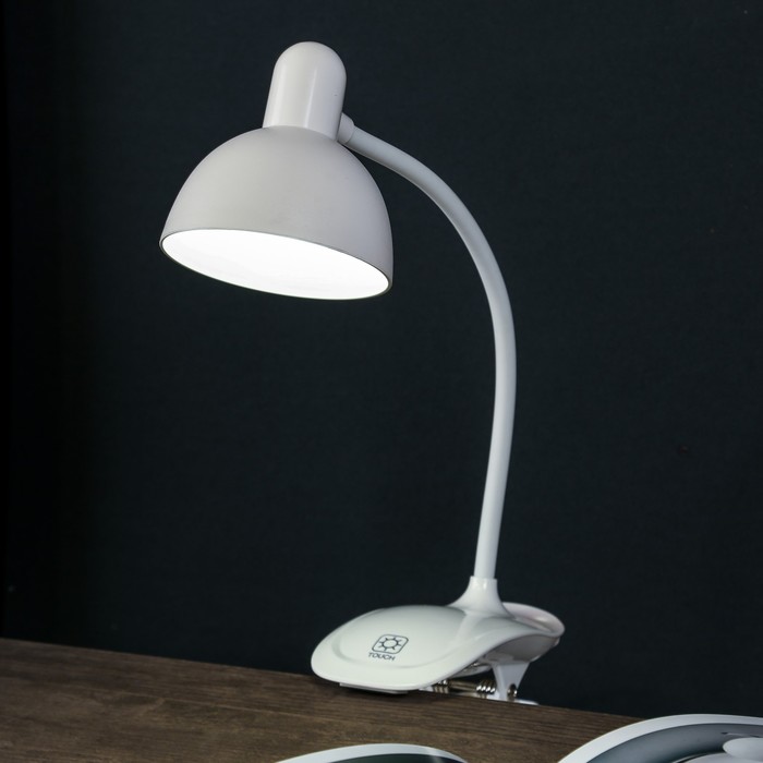 Лампа настольная на прищепке "Моно" LED 5Вт USB белый 16х16х38 см RISALUX - фото 1907014688