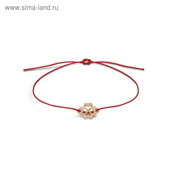 Браслет-оберег «Красная нить» любовь, позолота - Фото 1