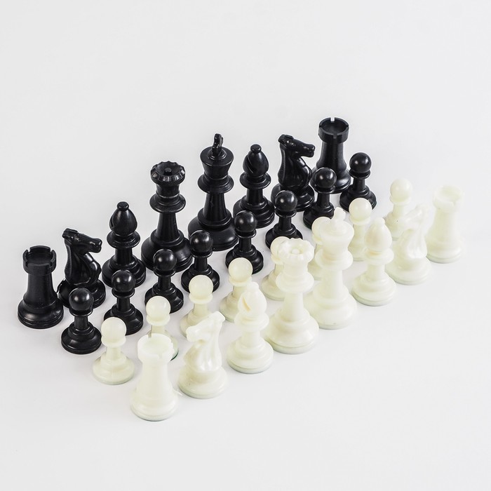 Шахматные фигуры, пластик, король h-7.5 см, пешка h-3.5 см - фото 1887881066