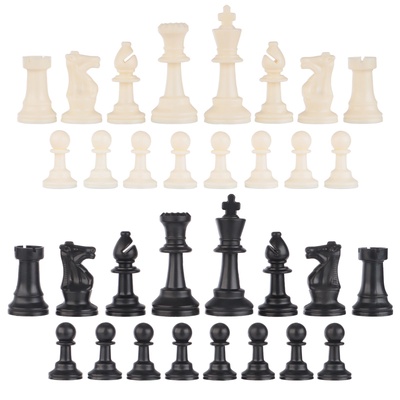 Шахматные фигуры, пластик, король h=7.5 см, пешка h=3.5 см