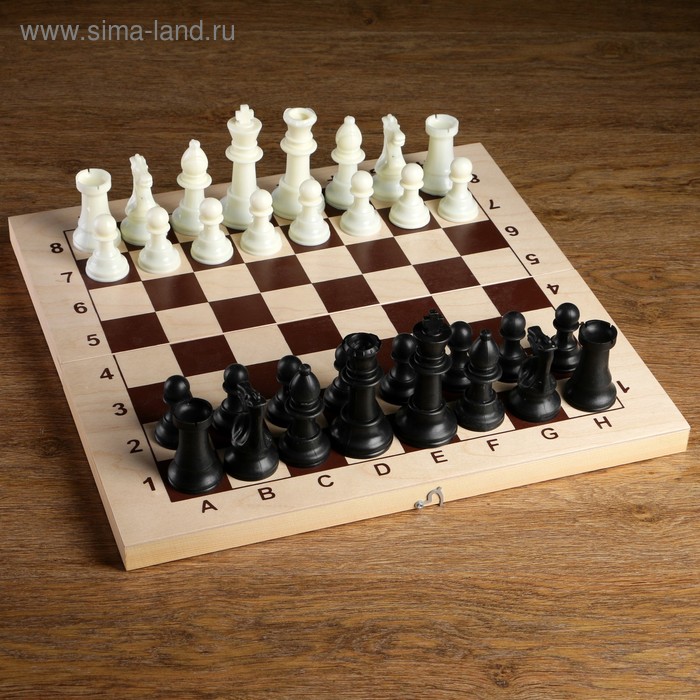 Шахматные фигуры, пластик, король h-10.5 см, пешка h-5 см - Фото 1