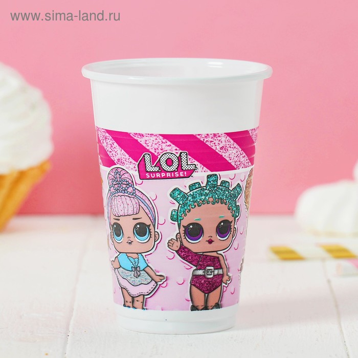 Стакан пластиковый «Куклы ЛОЛ», 200 мл., набор 8 шт. - Фото 1