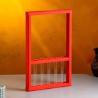 Кашпо деревянное 28×4.5×40 см с 5 колбами "Рамка Экстра", красный Дарим Красиво - Фото 2