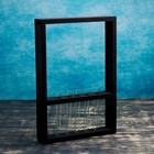 Кашпо деревянное 28×4.5×40 см с 5 колбами "Рамка Экстра", чёрный Дарим Красиво - Фото 2
