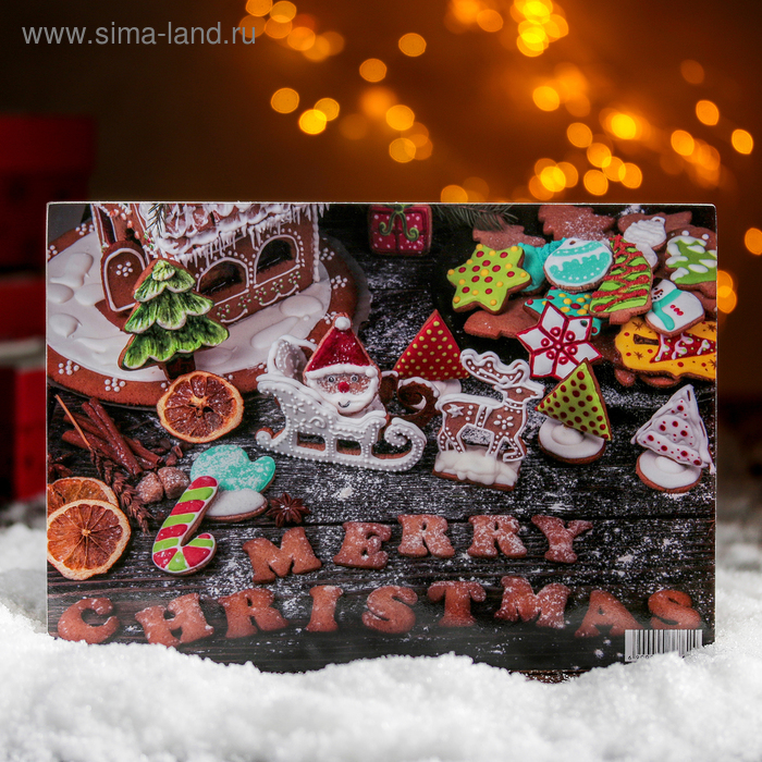 Доска разделочная 23×16 см "С Рождеством/ Merry Christmas" - Фото 1