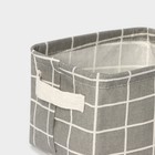 Корзинка для мелочей Доляна «Клеточка», с ручками, 20×17×13 см, цвет серый - Фото 3