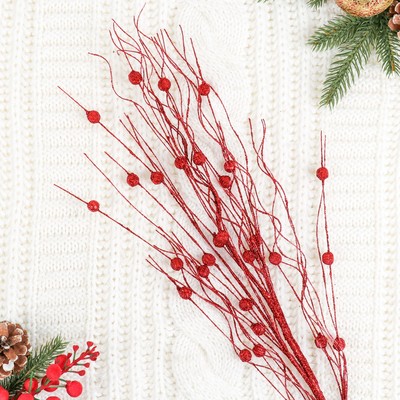 Декор «Блеск», ветка с шариками, h=72 см, МИКС