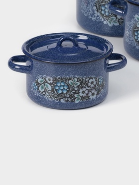 Набор эмалированных кастрюль «Голубика», 3 шт.: 1.5 л, 2.9 л, 4.5 л, синий