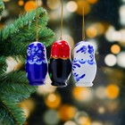 Набор ёлочных подвесок «Матрёшки», 3 шт, 3×7 см, микс, ручная роспись - Фото 2
