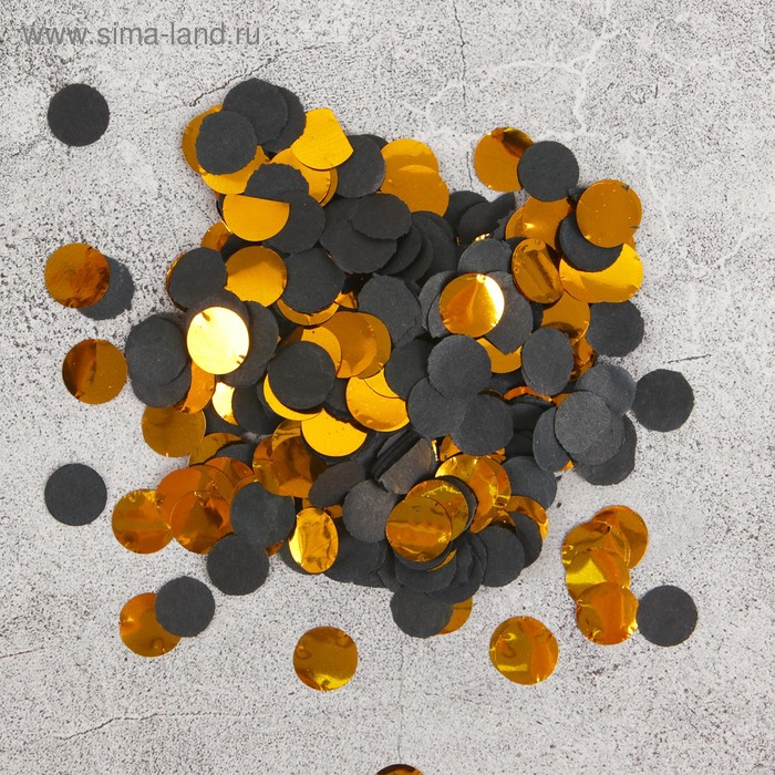 Конфетти «Золото», 20 г, d=1.1 см - Фото 1