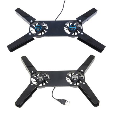 Подставка для охлаждения ноутбука складная D-15, 17*7, 2 кулера, USB МИКС