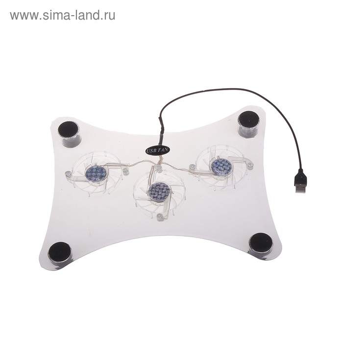 Подставка Luazon для охлаждения ноутбука CP-832, 27,5 х 22,5см, 3 кулера (усиленная), пластик - Фото 1