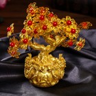 Сувенир бонсай "Цветочное денежное дерево в мешке с драконами" 35 цветов 18х18х7,5 см - фото 318207696