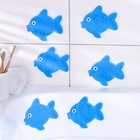 Набор мини-ковриков для ванны на присосках Доляна «Рыбка», 11×12 см, 6 шт, цвет МИКС - фото 8362541