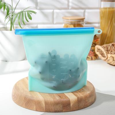 Пакет многофункциональный силиконовый Доляна, 26×21 см, 2 л, zip lock, цвет МИКС