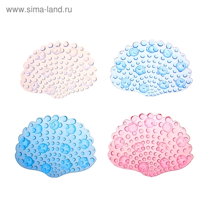 Набор мини-ковриков для ванны на присосках «Ракушка», 6 шт., цвет МИКС - Фото 1