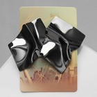 Серьги металл «Атмосфера» ромб мятый, цвет серый - Фото 3