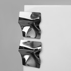 Серьги металл «Атмосфера» ромб мятый, цвет серый - Фото 2